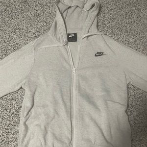 White Nike Zip-Up Hoodie